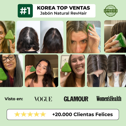 RevHair™ | Jabón Coreano Natural para Reducir la Caída y Fortalecer Cabello